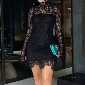 Elegant Black Lace Dress